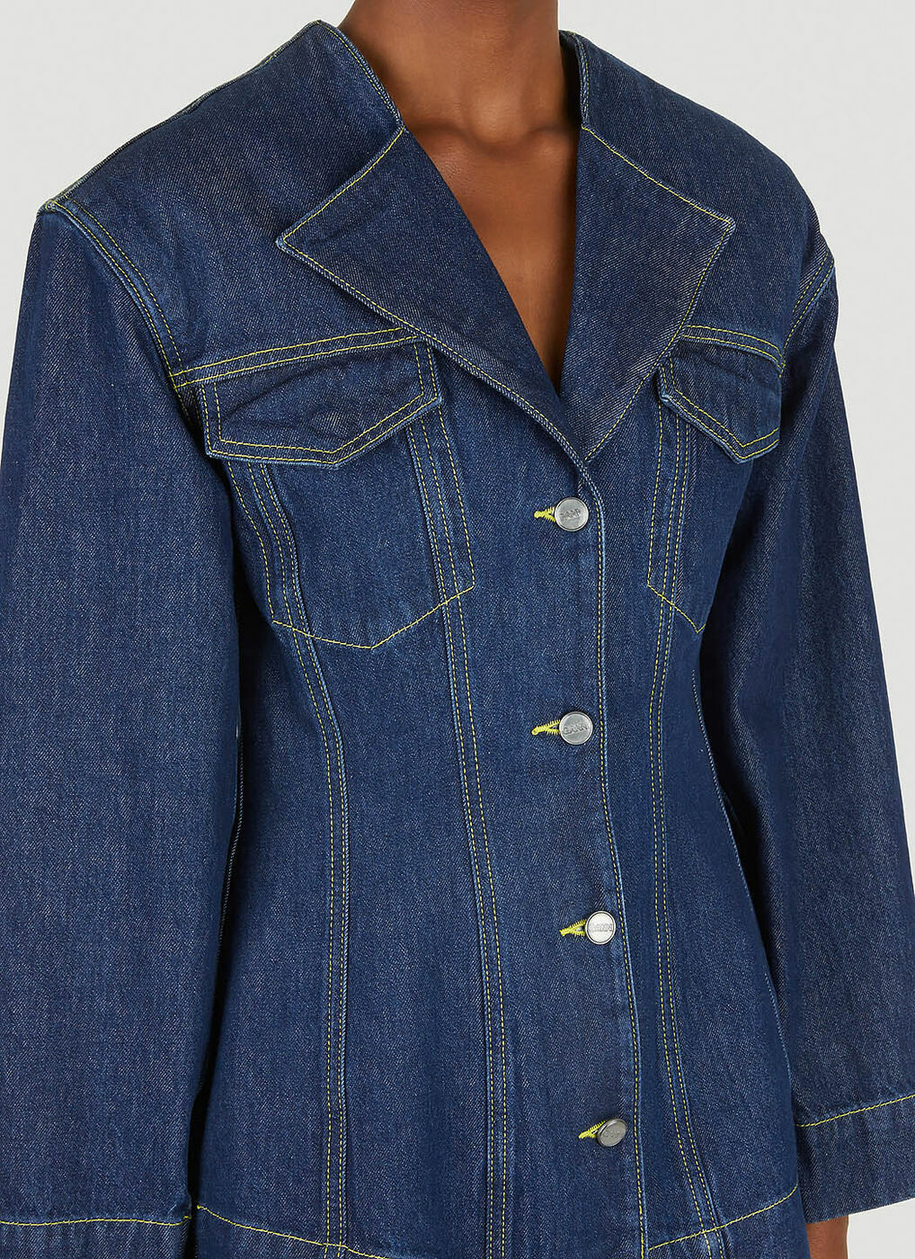 Hourglass Denim Jacket in Blue GANNI