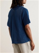 Nudie Jeans - Fabbe Striped Cotton-Crochet Shirt - Blue