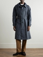 Ghiaia Cashmere - Belted Waxed Cotton-Canvas Trench Coat - Blue