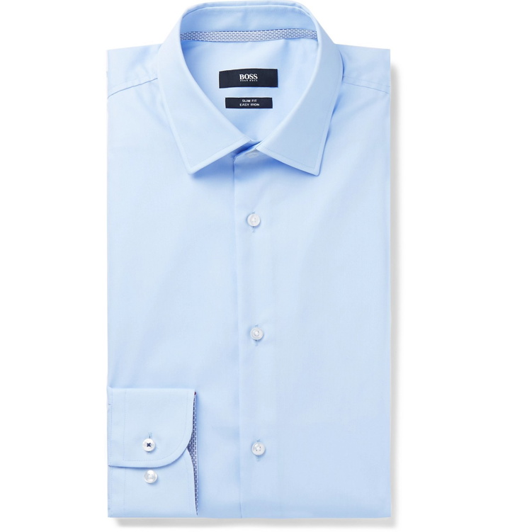 Photo: Hugo Boss - Jesse Panelled Cotton-Poplin Shirt - Blue