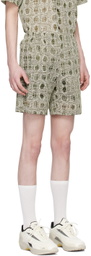 Olly Shinder Green Warp Shorts