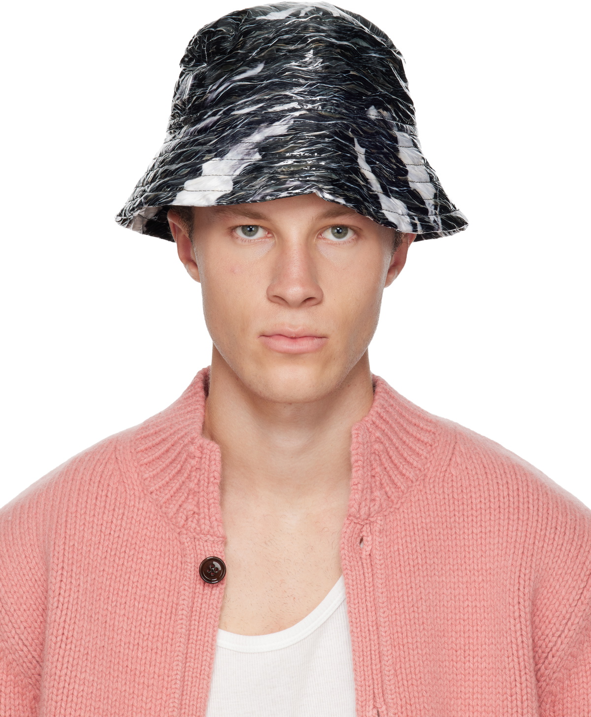 DRIES VAN NOTEN ネイビー バケットハット Dries Van Noten Blue Mohair Bucket Hat Dries Van Noten