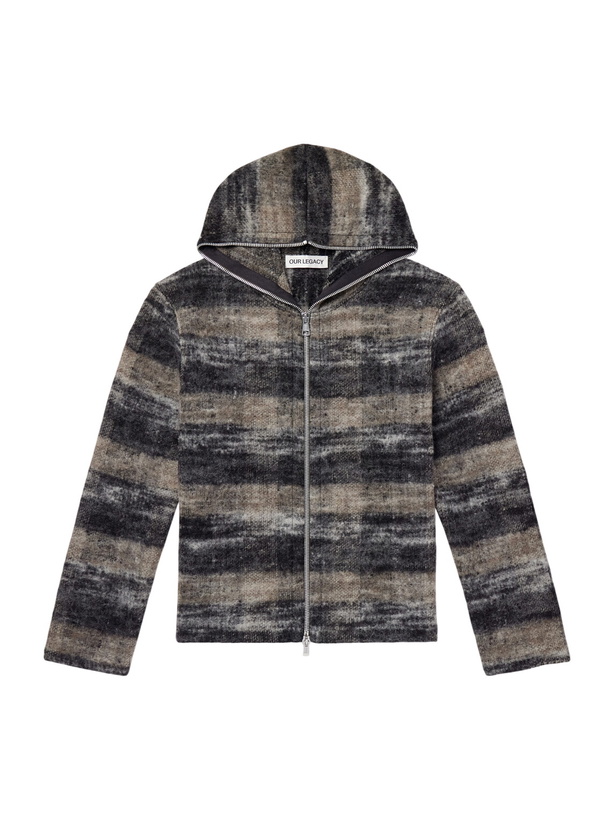 Photo: Our Legacy - Full Zip Wool-Blend Hooded Blouson Jacket - Gray