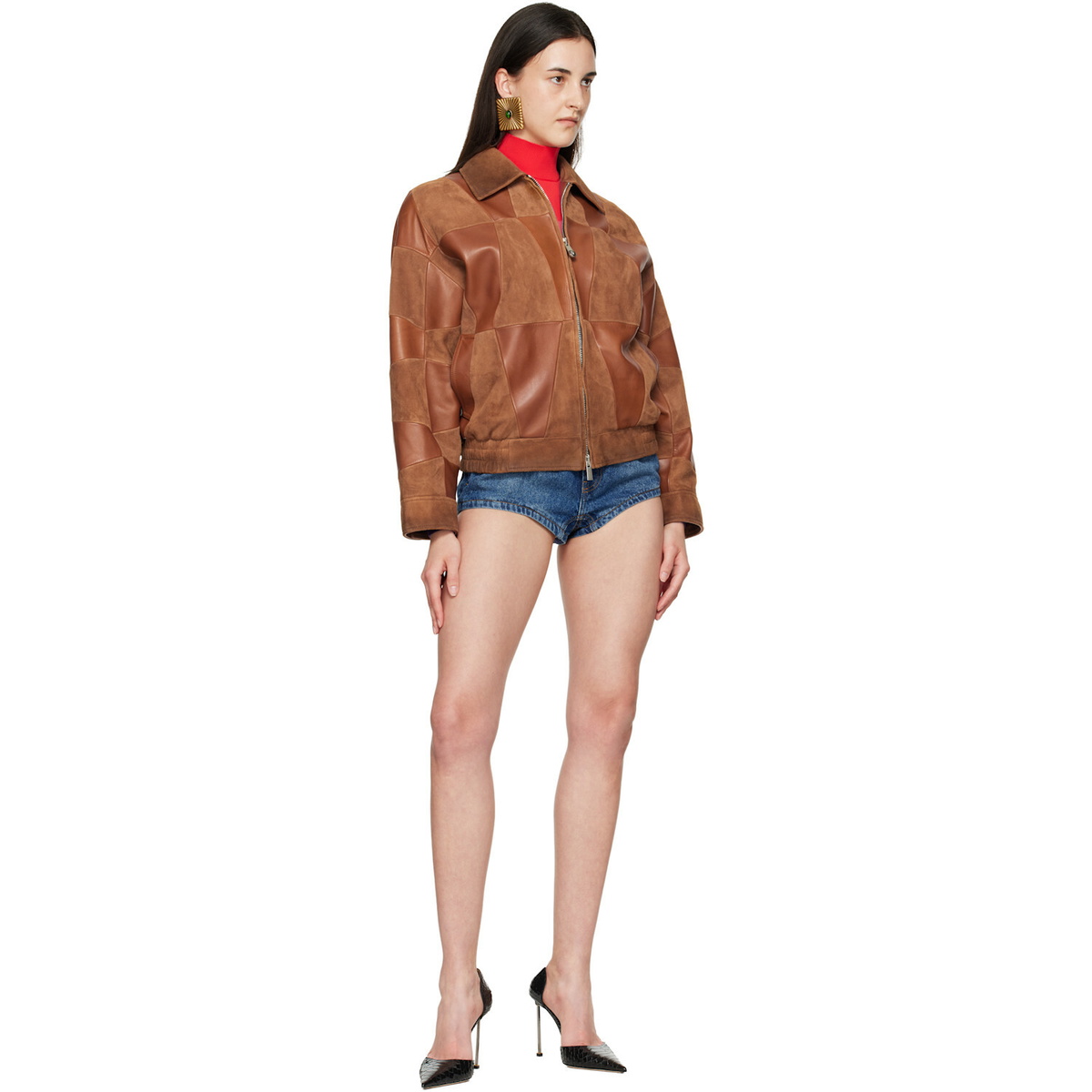 Versace Tan Blouson Leather Jacket