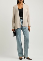 Eileen Fisher Ribbed Cotton Cardigan Light Grey