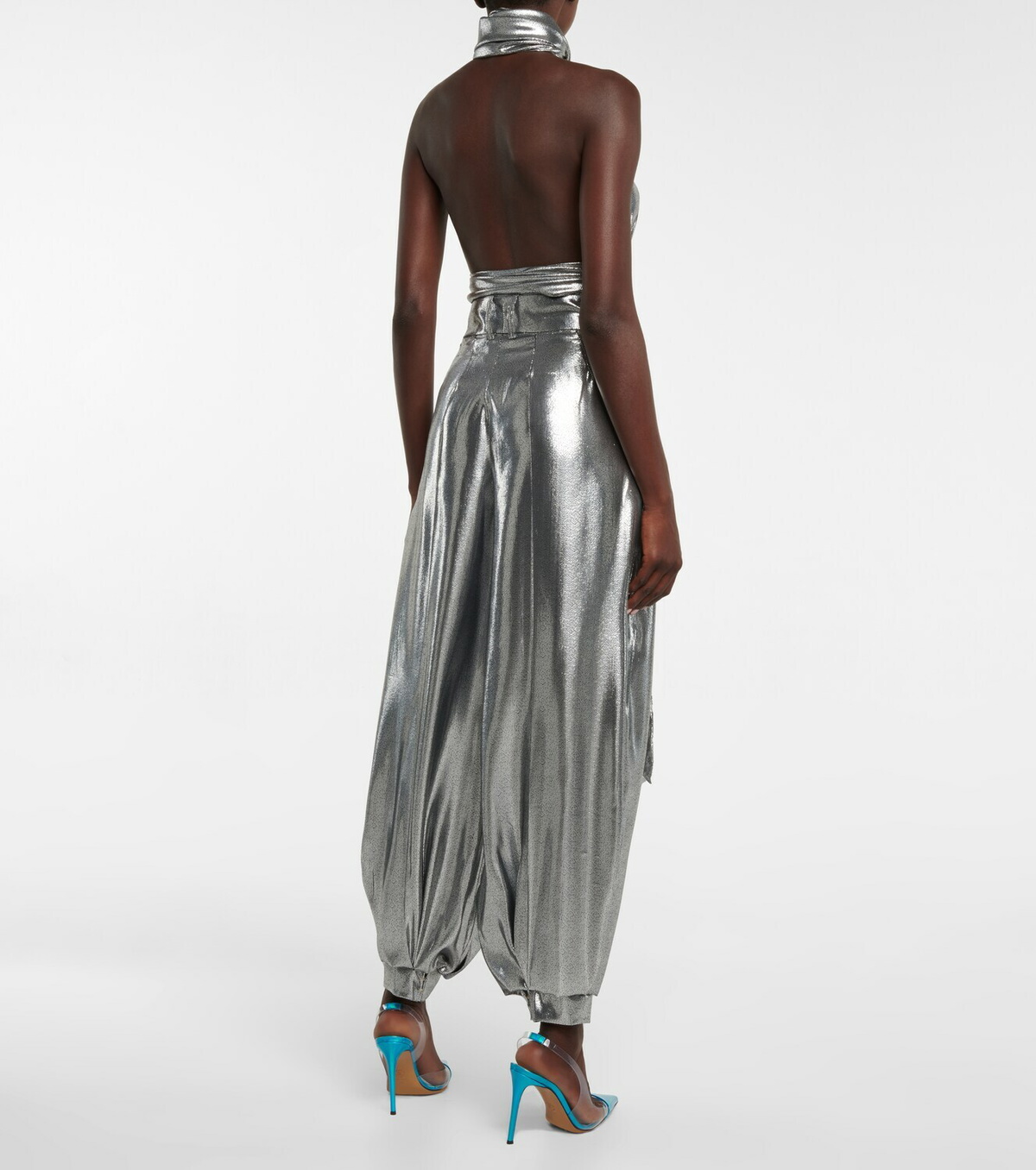 Alexandre Vauthier - Wide-leg silk-blend lamé pants