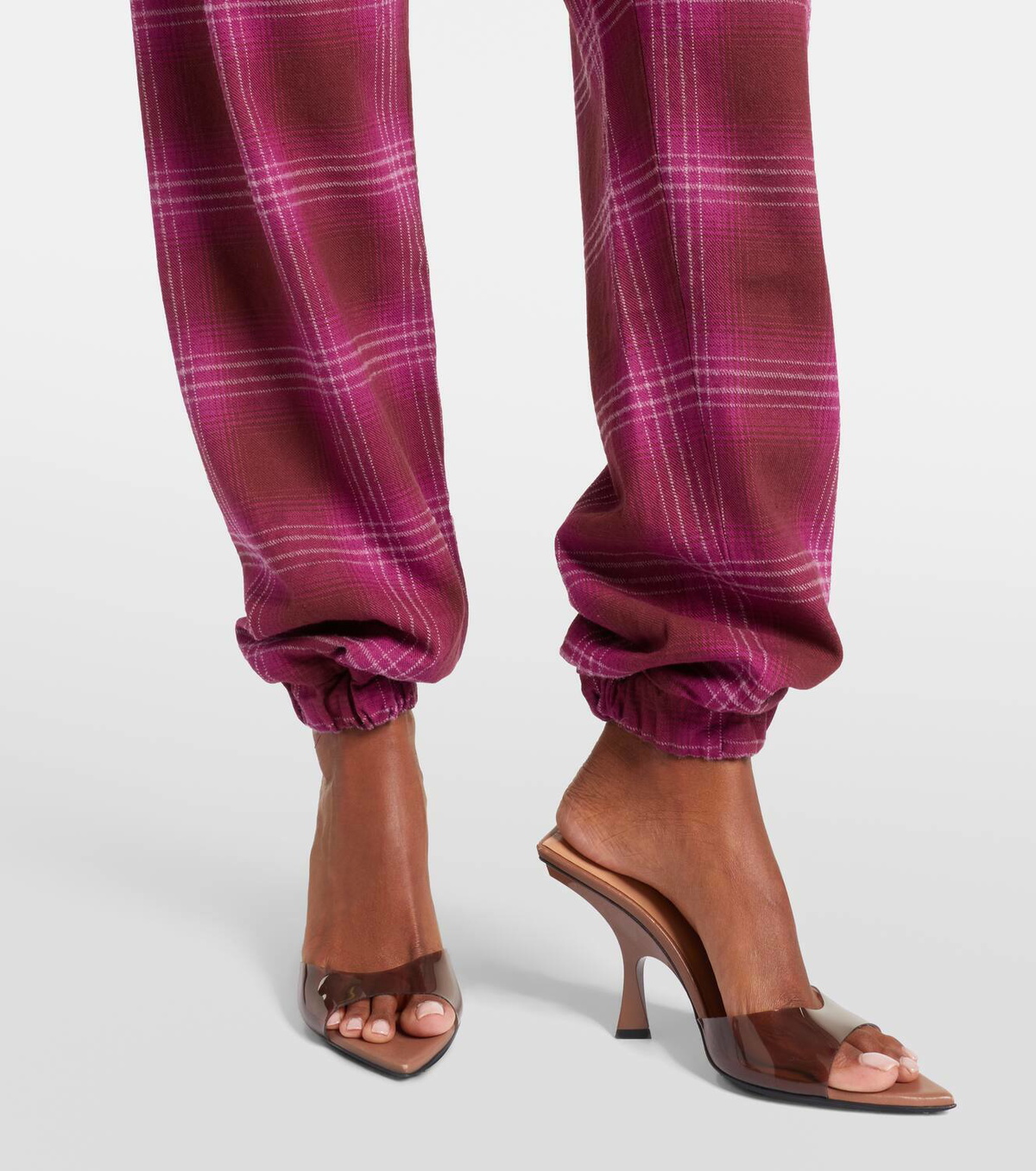The Attico Checked cotton flannel sweatpants