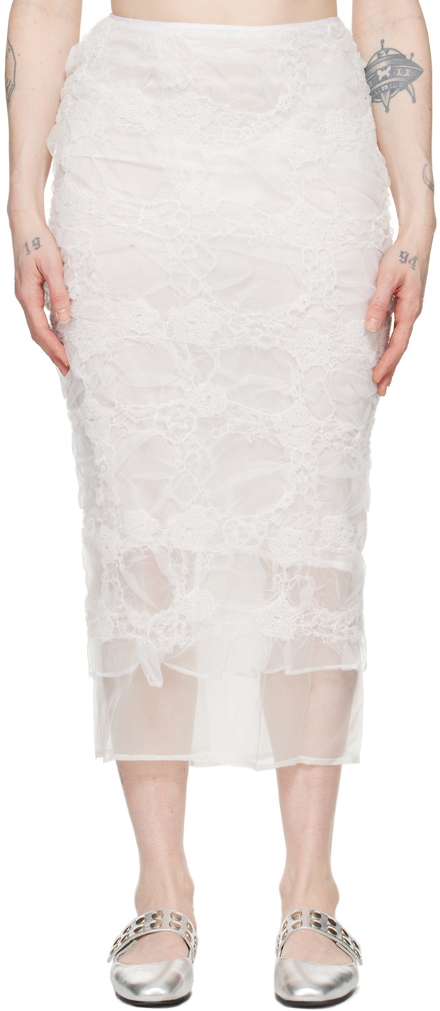 Cecilie Bahnsen White Glenda Midi Skirt Cecilie Bahnsen