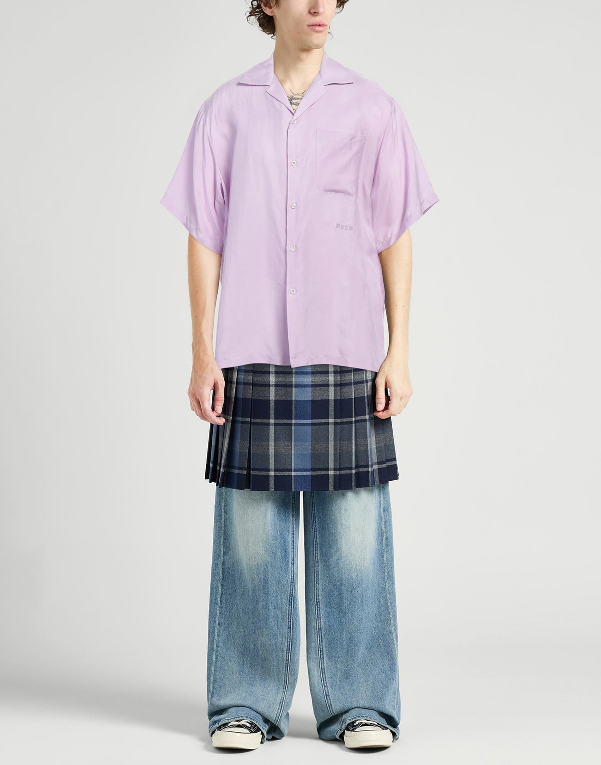 Msgm Mens Shirt Lilac