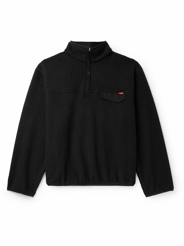 Photo: Cherry Los Angeles - Ripstop-Trimmed Logo-Embroidered Fleece Half-Zip Jacket - Black