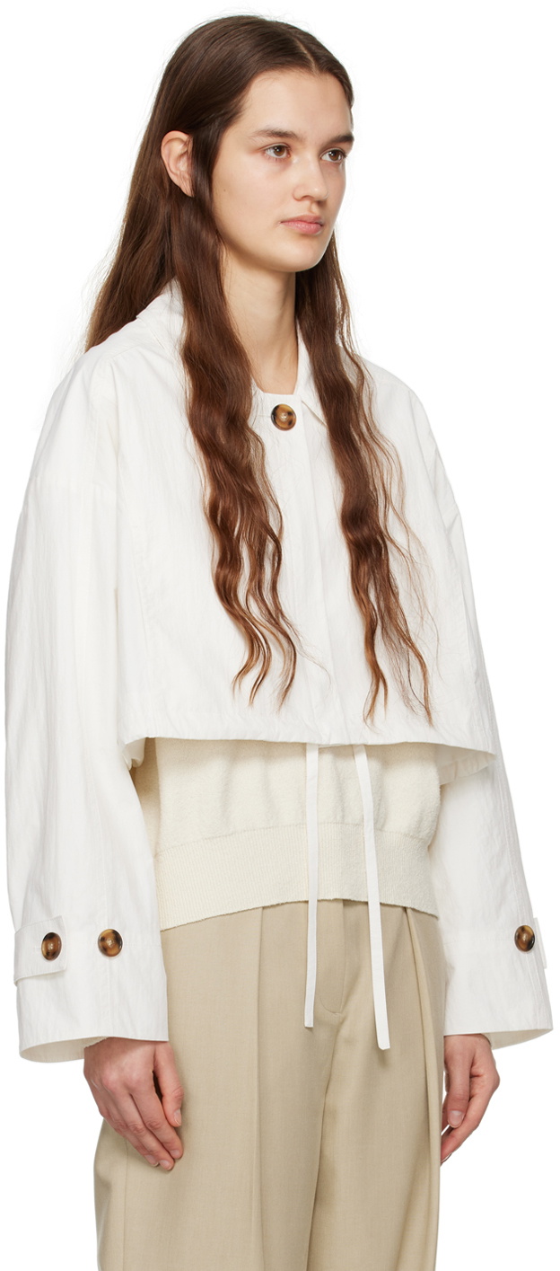 J KOO White Crinkled Jacket