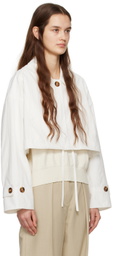 J KOO White Crinkled Jacket