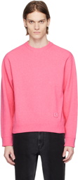 Wooyoungmi Pink Leather Patch Sweater