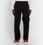 Off-White - Slim-Fit Appliquéd Stretch-Scuba Suit Trousers - Black