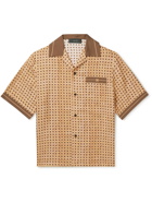 AMIRI - Camp-Collar Printed Silk-Twill Shirt - Brown