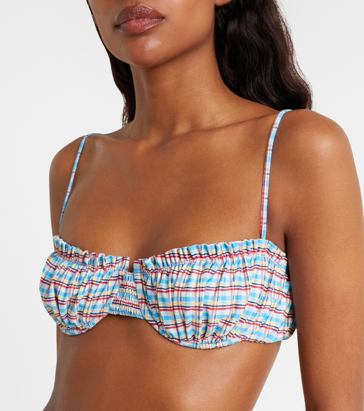 Faithfull Esterel checked bikini top
