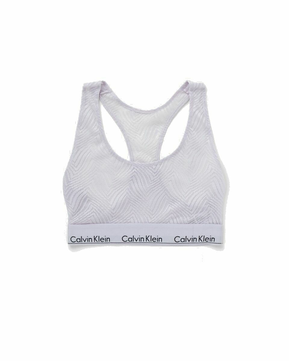 Calvin Klein Underwear Wmns Unlined Bralette Purple - Womens - (Sports ) Bras  Calvin Klein Underwear