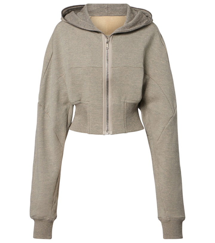 Photo: Rick Owens Cropped cotton-blend jersey hoodie