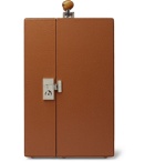 Lorenzi Milano - Full-Grain Leather and Bamboo Travel Champagne Cabinet - Brown