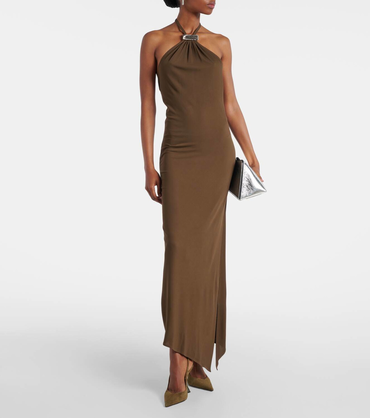 The Attico Halterneck open-back midi dress