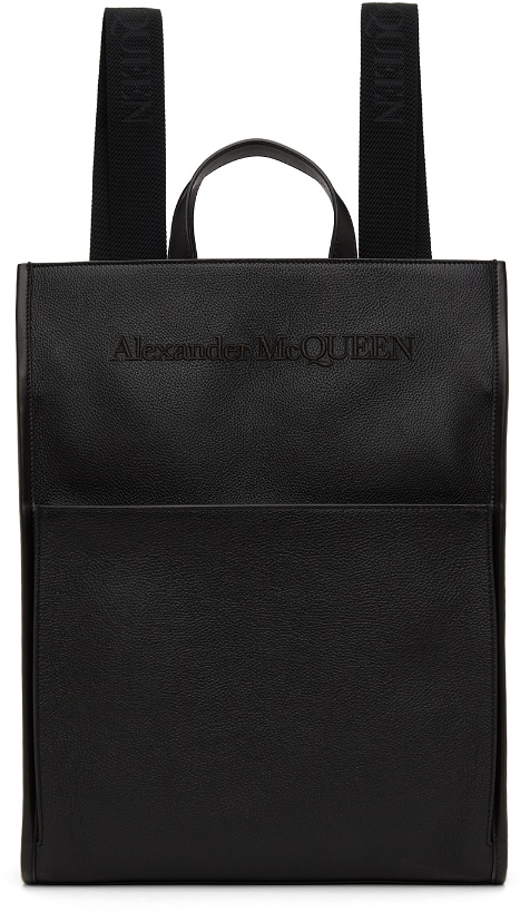 Photo: Alexander McQueen Black Leather Edge Backpack
