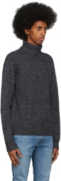 RRL Navy Knit Turtleneck Sweater