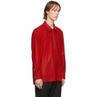 Camiel Fortgens Red Merino Felted Long Sleeve Polo