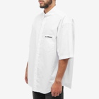 Balenciaga Men's Logo Poplin Short Sleeve Shirt in White