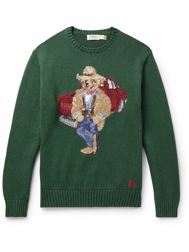 Photo: Polo Ralph Lauren - Logo-Intarsia Cotton Sweater - Green
