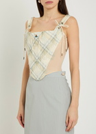 Vivienne Westwood Puppy Plaid Cotton-blend Corset Ecru