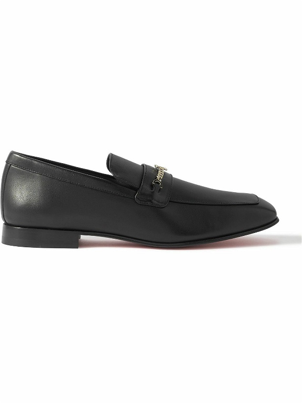 Photo: Christian Louboutin - Logo-Embellished Leather Loafers - Black