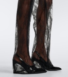 Blumarine Lace-trimmed wide-leg jeans