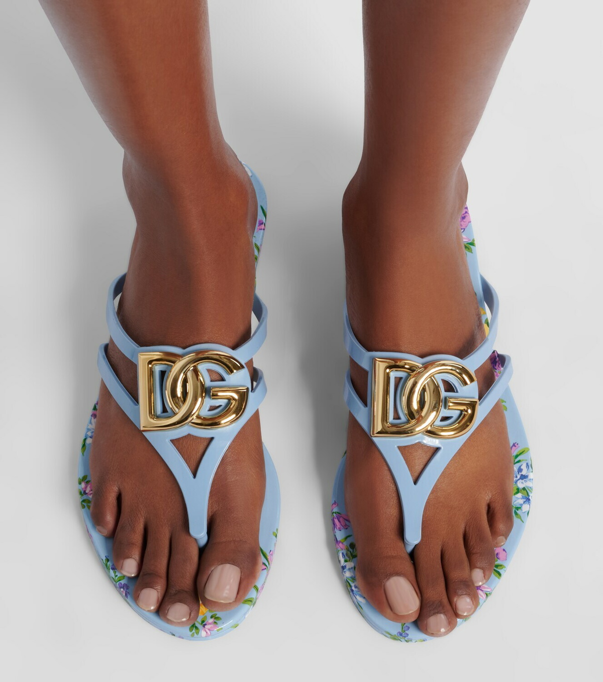 Dolce&Gabbana Floral thong sandals