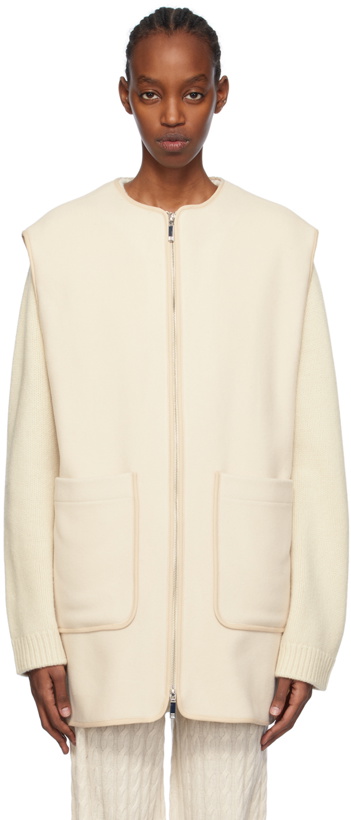 Photo: TOTEME Off-White Zip Vest