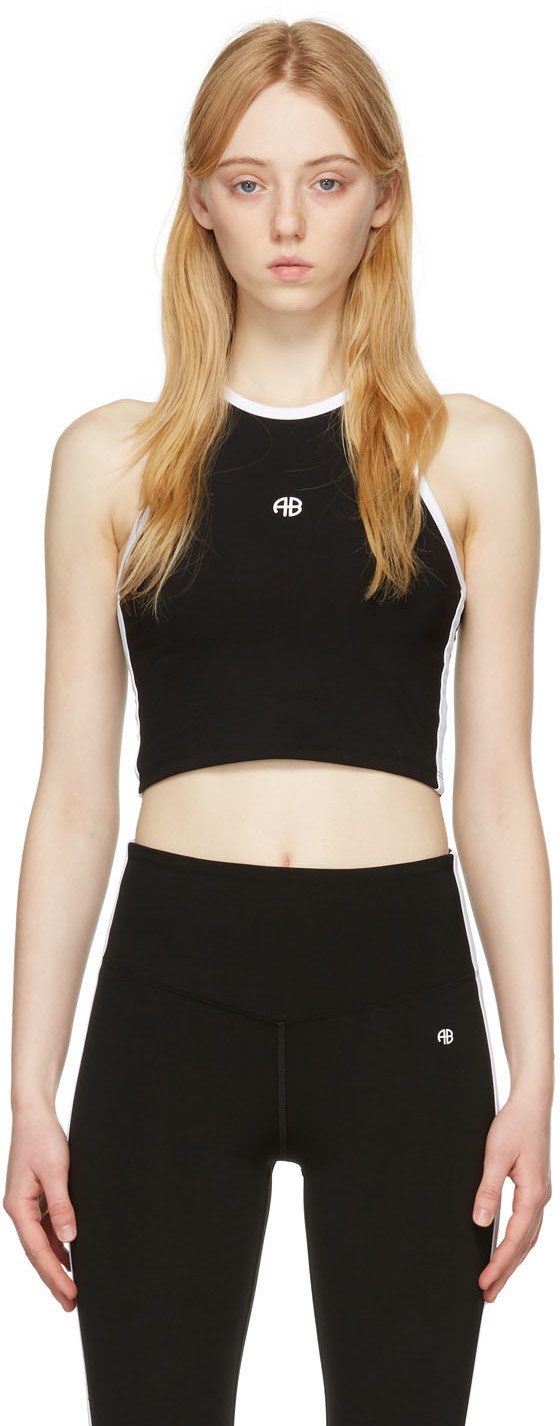 ANINE BING logo-print Sports Bra - Farfetch