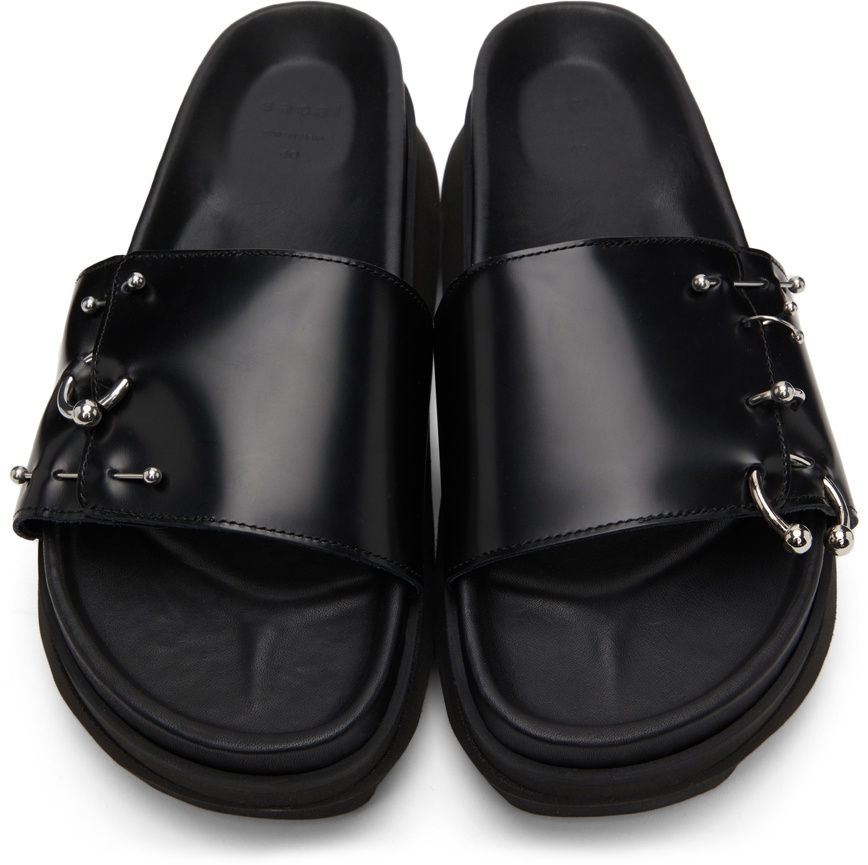 Sacai Black Pierced Sandals Sacai