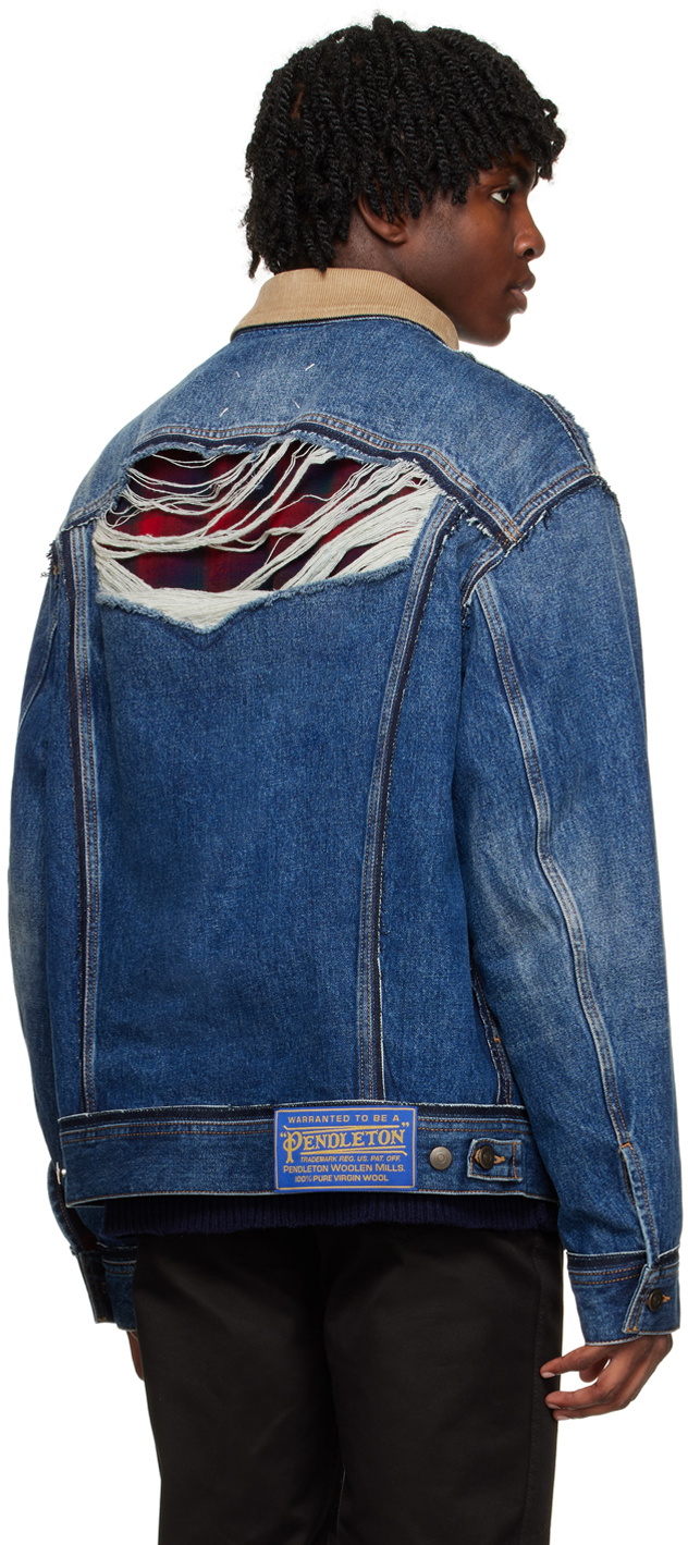 Maison Margiela Indigo Distressed Denim Jacket Maison Margiela