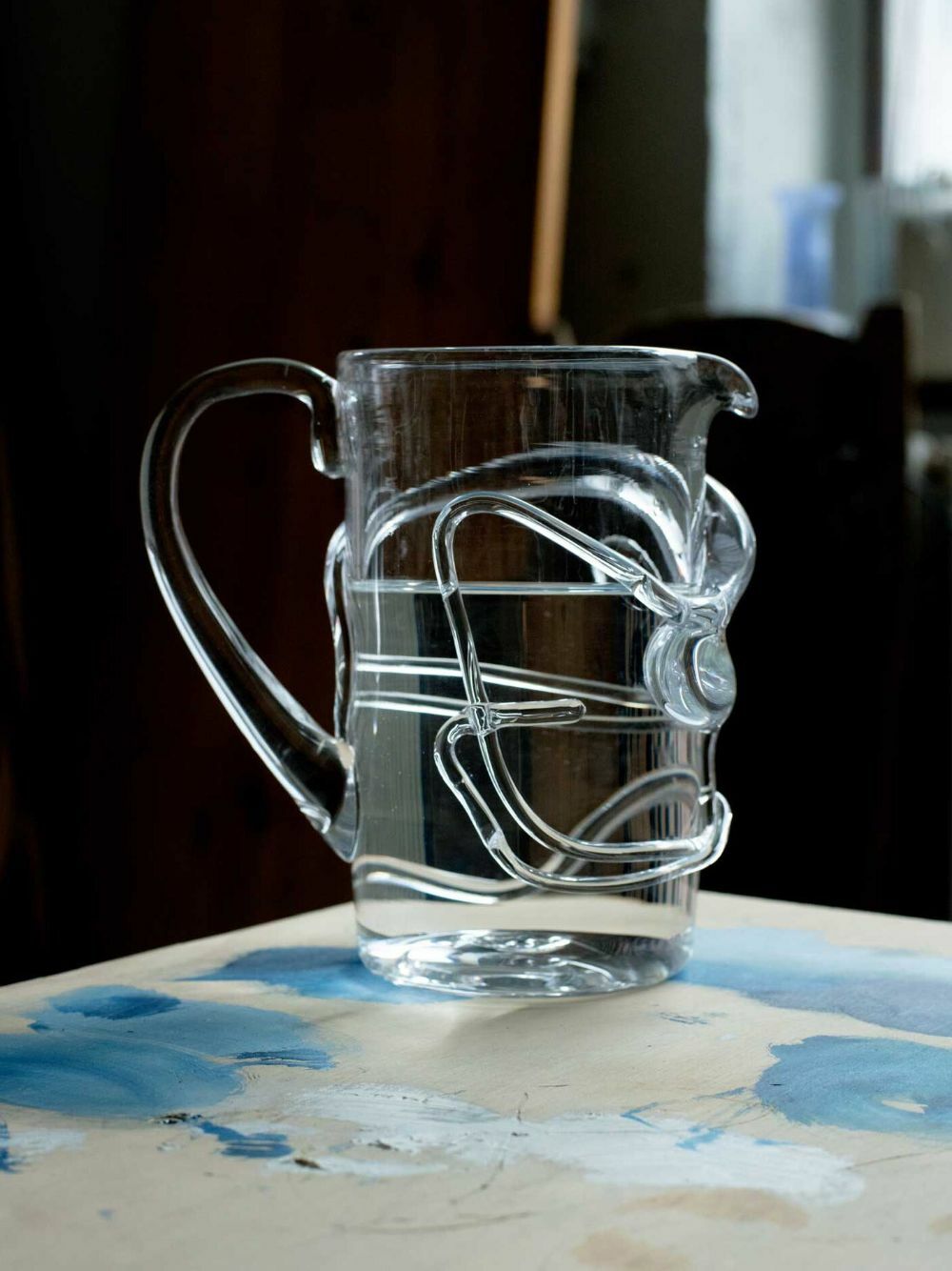 NIKO JUNE White Ivy Glass Jug