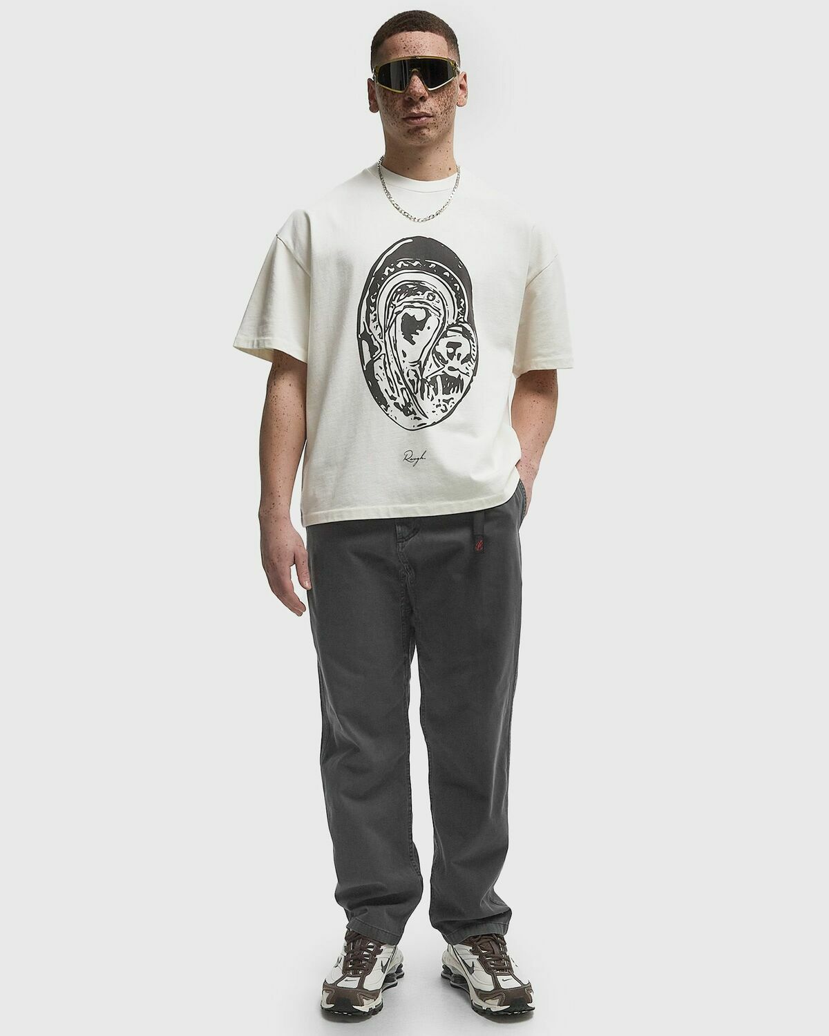 Rough. FADED MARIA TEE Beige Mens Shortsleefe