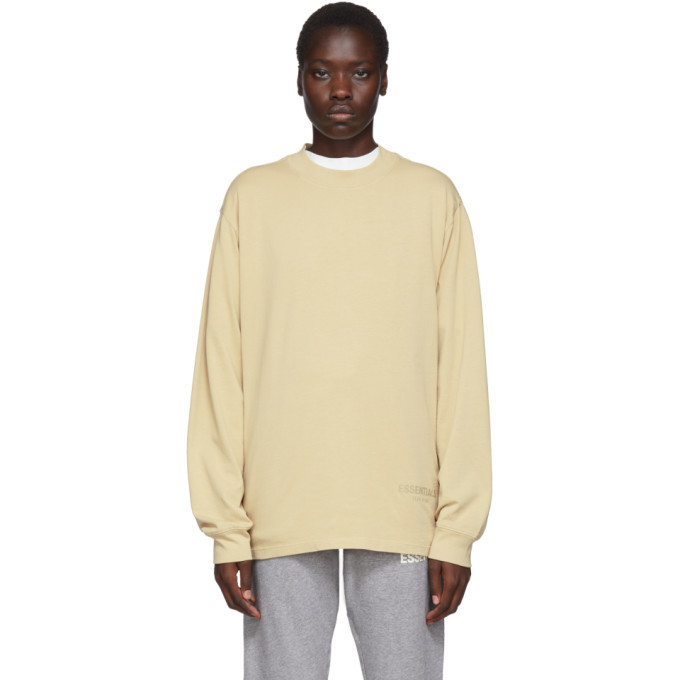 Essentials SSENSE Exclusive Beige Boxy Long Sleeve T-Shirt Essentials