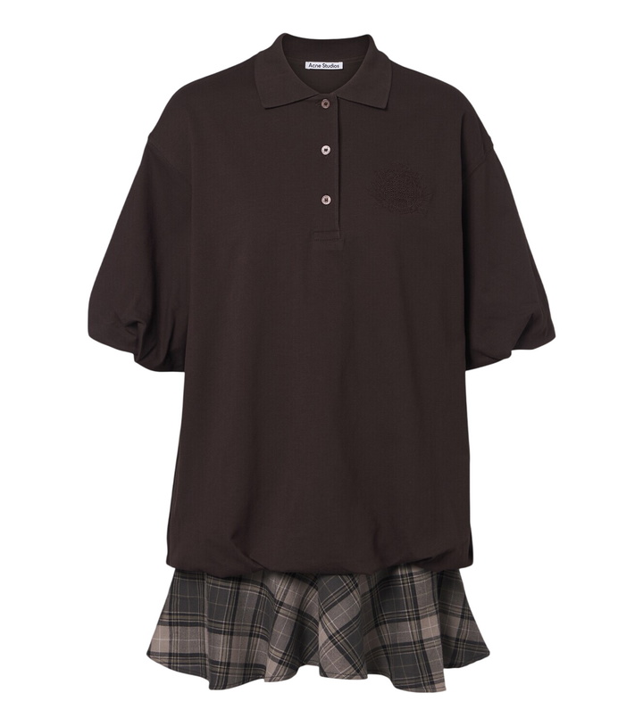Photo: Acne Studios Checked layered cotton-blend polo dress