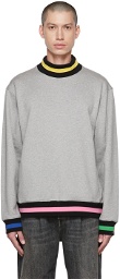 mastermind WORLD Gray Striped Sweatshirt