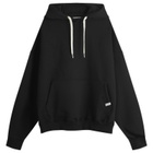 Anglan Men's Valley Tuck Sweat Balloon Hoodie in Black 