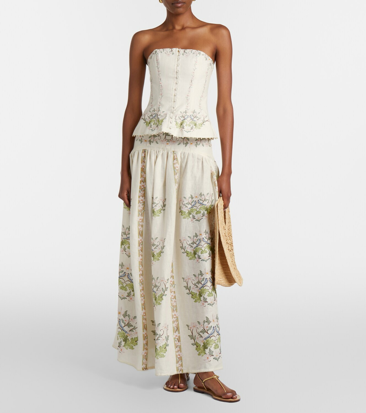 Agua by Agua Bendita Abelia Anhelo floral linen corset