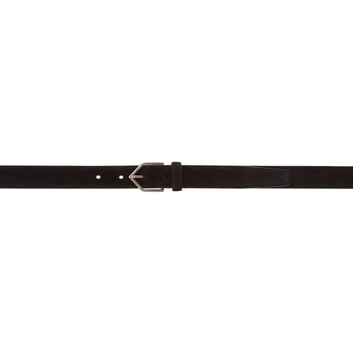 Photo: Saint Laurent Black Suede Skinny Triangle Buckle Belt