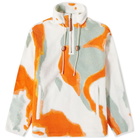 Loewe Men's Silicone Melange Fleece Jacket in Green/Orange