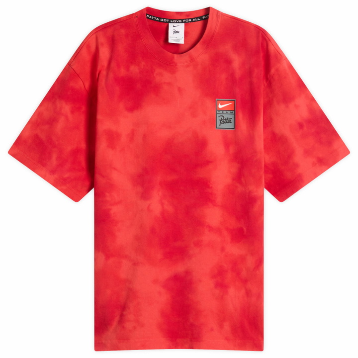 Photo: Nike x PATTA GX T-Shirt in Rush Red/University Red/Gym Red