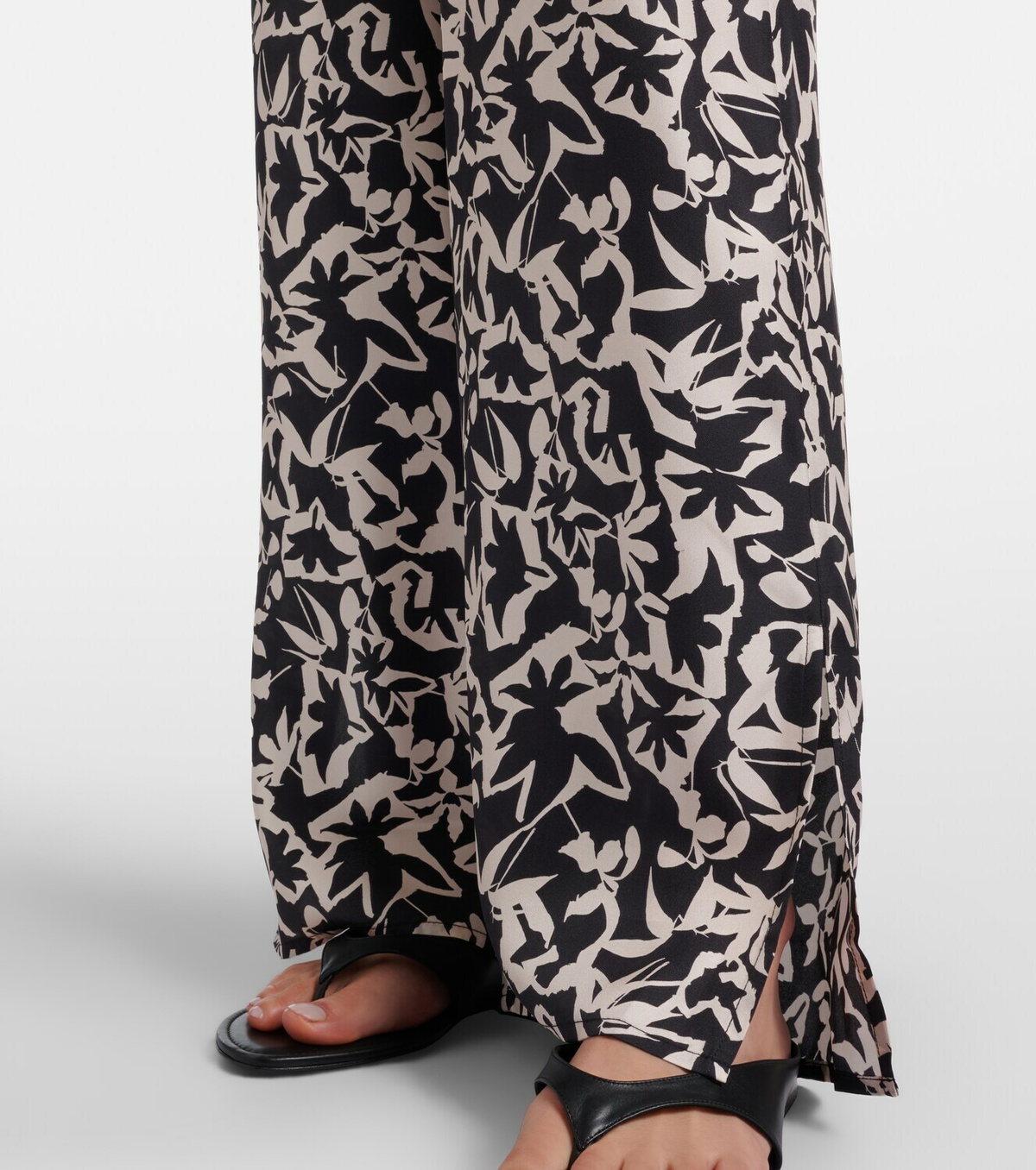 Asceno Loreto printed silk twill wide-leg pants