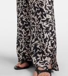 Asceno Loreto printed silk twill wide-leg pants