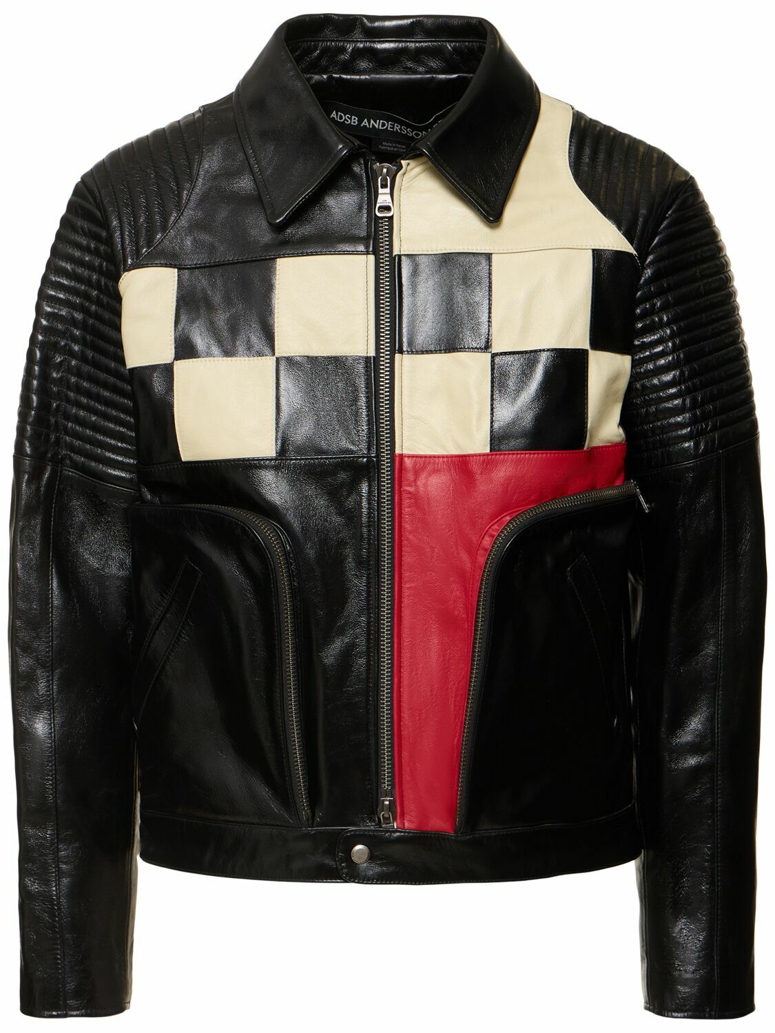 ANDERSSON BELLレザージャケット leather-patchwork-jacket-men-s